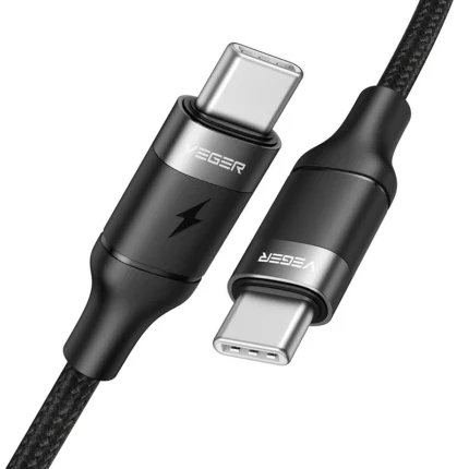 Veger CC02 Braided USB 2.0 Cable USB-C male - USB-C male Μαύρο 1.5m