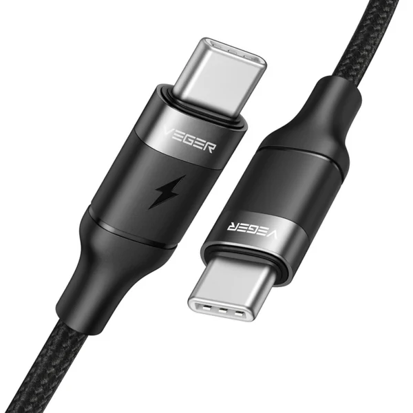 Veger CC02 Braided USB 2.0 Cable USB-C male - USB-C male Μαύρο 1.5m