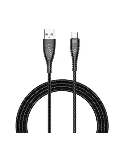 Veger V104 - Καλώδιο Φόρτισης και Μεταφοράς Δεδομένων 2.4A - USB 2.0 σε Type-C - 120cm - Black (6970453554600)