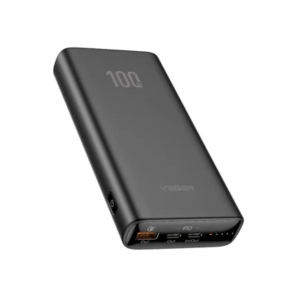 Veger PowerBank T100 - Φορητή Μπαταρία Φόρτισης για Laptop / Φορητό Υπολογιστή με 1 x USB-Α / 2 x Type-C - 20000mAh - 100W - Black (6970453555461)