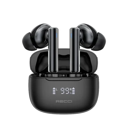 RECCI® REP-W77 Warrior TWS Wireless 5.3 Ακουστικά Bluetooth με ANC-Μαύρος