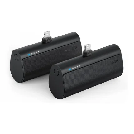 Veger PowerBank PlugOn-L - Φορητή Μπαταρία Φόρτισης με Ενσωματωμένο Lightning - 5000mAh - 20W - Black (V0556P)