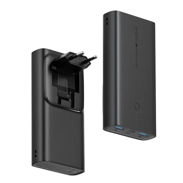 VRURC W1146 - Power Bank 10000mAh 20W με 2 Θύρες USB-A και Θύρα USB-C Power Del.