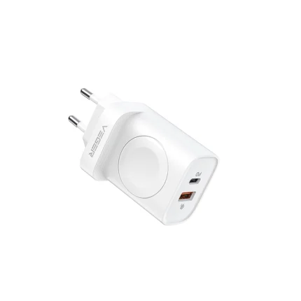 Θύρα USB-C και USB-A του φορτιστή W002E