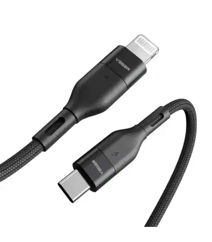 Veger CL01 Καλώδιο Φόρτισης και Μεταφοράς Δεδομένων Type-C σε Lightning - 120cm - 3A - Black (6970453554587)