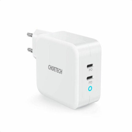 Choetech Φορτιστής Χωρίς Καλώδιο GaN με 2 Θύρες USB-C 100W Power Delivery Λευκός (PD6008)
