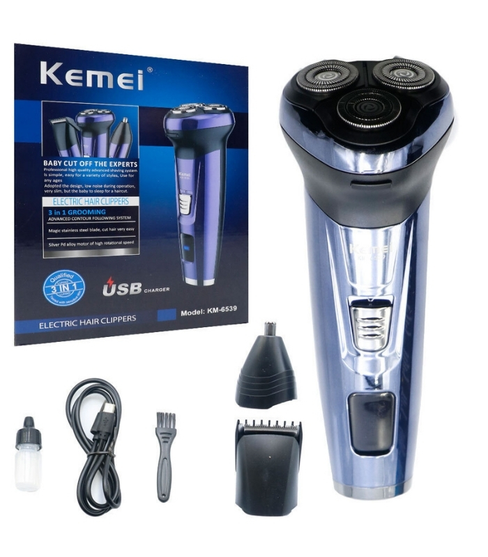 Kemei KM-6539 περιστρεφόμενη ξυριστική μηχανή προσώπου