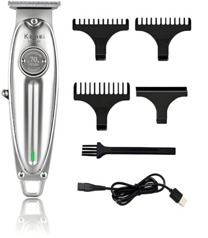 Kemei KM-1949 επαναφορτιζόμενη κουρευτική μηχανή ασημί