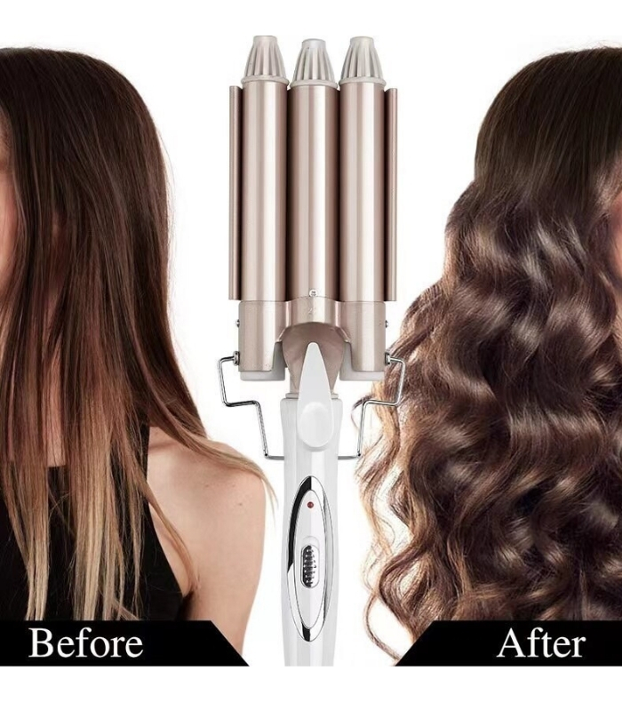 Kemei KM-1010 hair waver rose gold