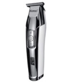 Ασημί κουρευτική μηχανή Kemei με κεραμικές λεπίδες τιτανίου