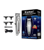 Kemei KM-1949 Επαναφορτιζόμενη Κουρευτική Μηχανή Ασημί - Image 5