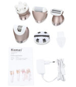 Kemei KM-8001 5 σε 1 Σετ Αποτρίχωσης Προσώπου και Σώματος Επαναφορτιζόμενο Wet & Dry - Image 6